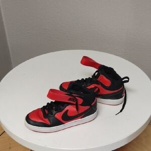 Nike Red and Black Sneakers High-Top Design